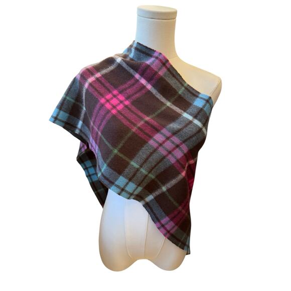 Kate Spade Plaid Fringe Scarf Lambswool Angora Blend Cozy Warm Winter Wrap - Picture 4 of 7